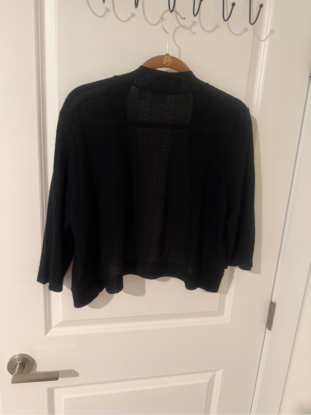 Kim Rogers Black Open-Front Women's Bolero Cardigan - Picture 3 of 3